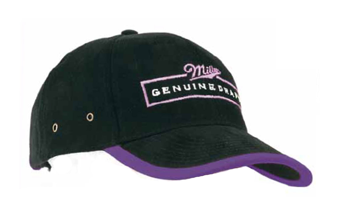 Headwear Brushed Heavy Cotton Cap With Peak And Arch Trim X12 - 4207 Cap Headwear Professionals   